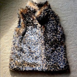 Girls fuzzy vest satin inside